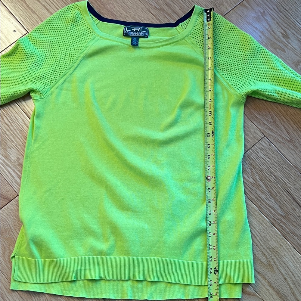 Ralph Lauren Neon Yellow/ green Crew Neck Sweater activewear womens XL - Picture 6 of 6
